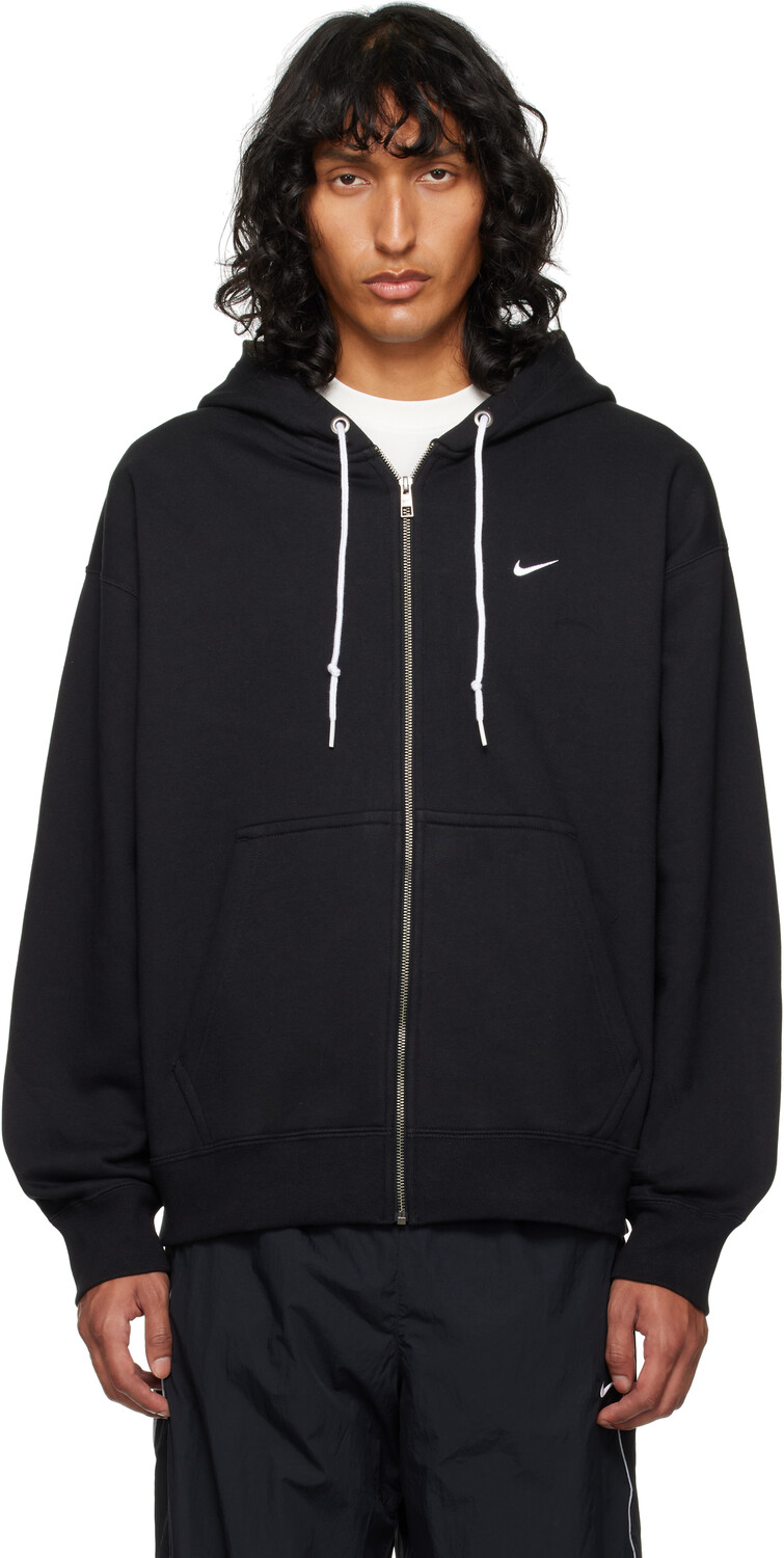 

Черная толстовка с капюшоном Olo Woosh Nike, черный/белый