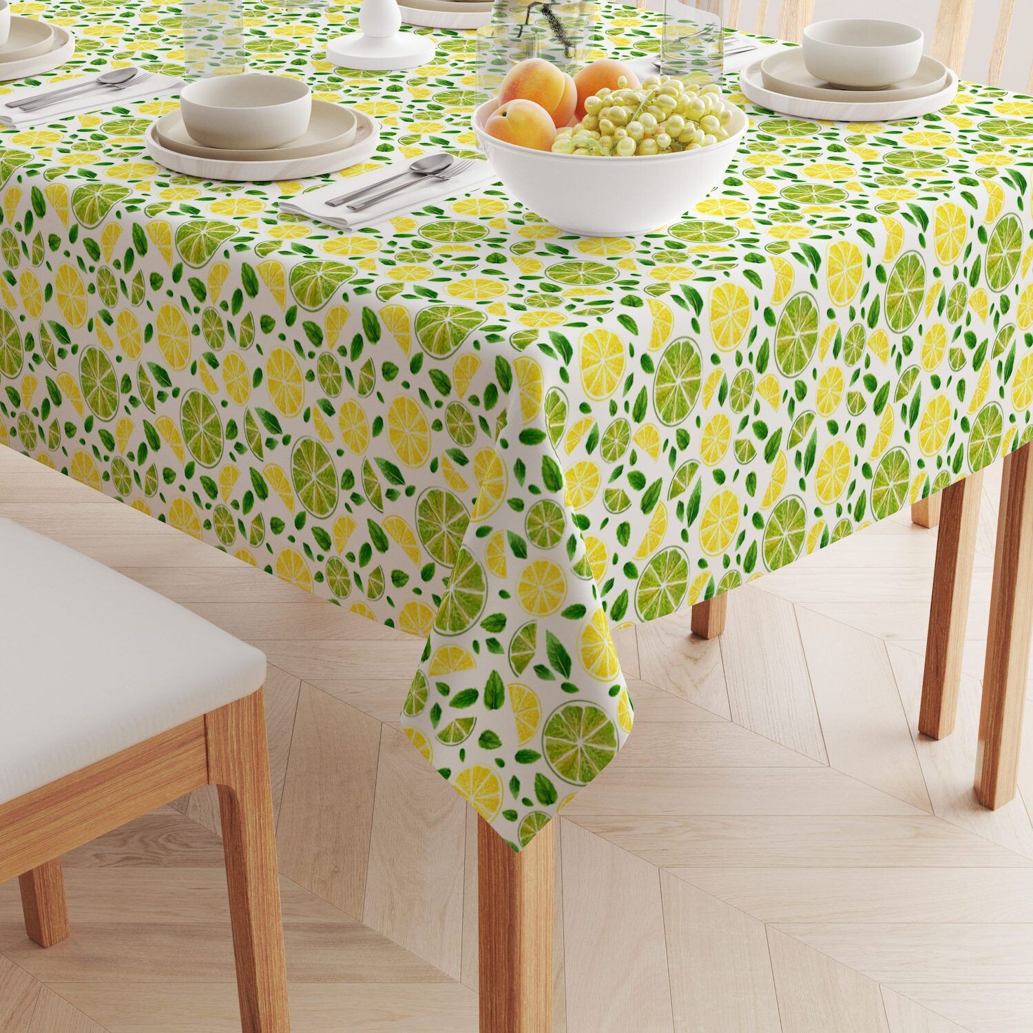 

Квадратная скатерть, 100% хлопок, 60x60 дюймов, Citrus Summer