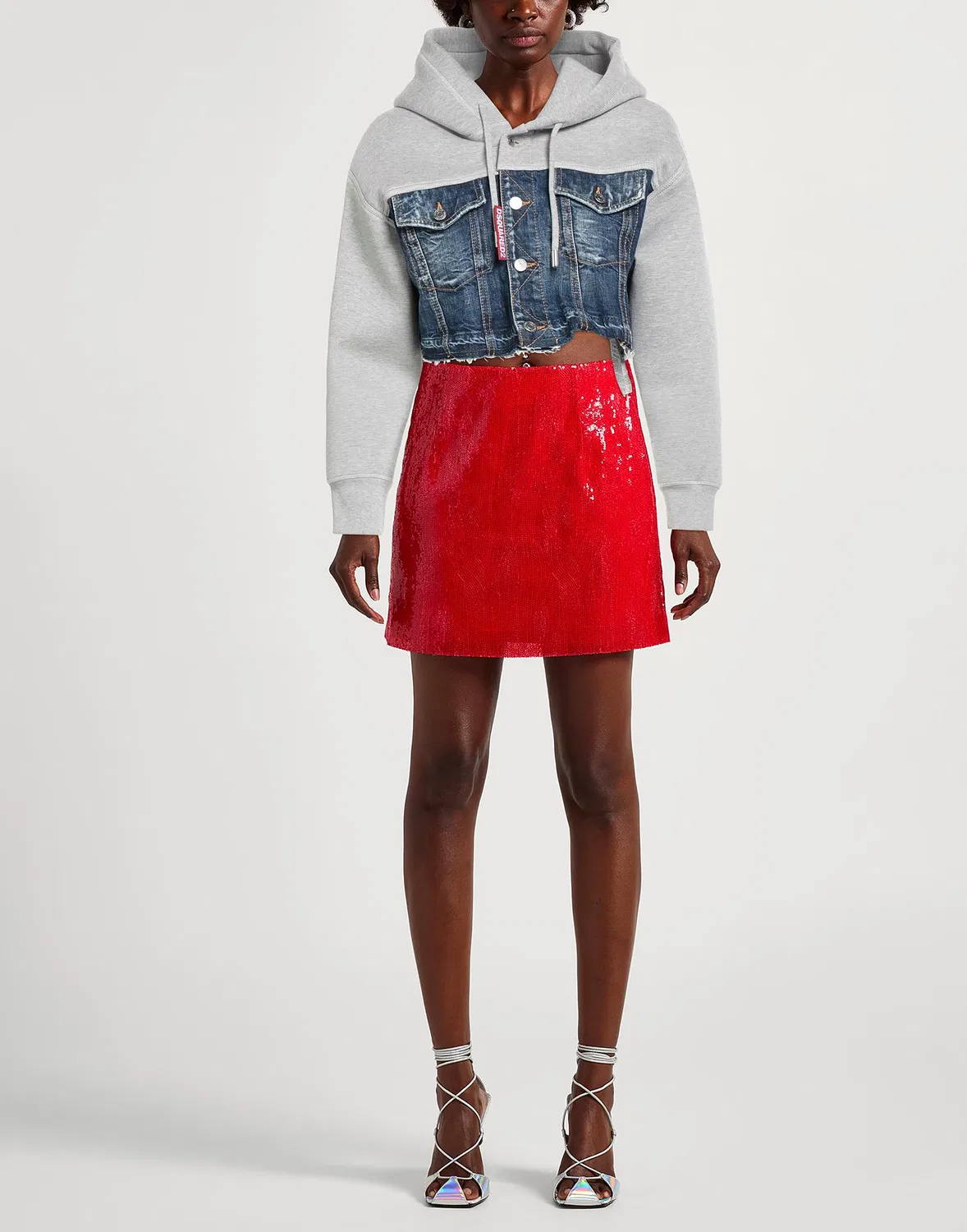 Свитшот из флиса DSQUARED2 светло-серый — фото 2