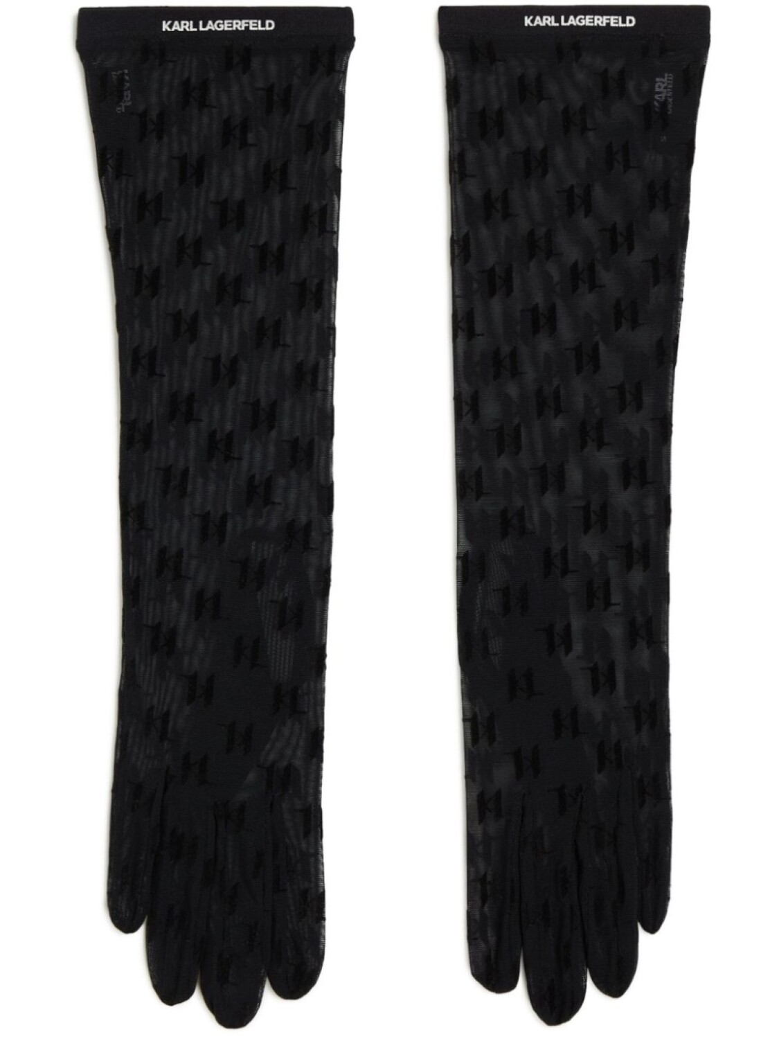 

Karl Lagerfeld сетчатые перчатки K/Monogram, черный
