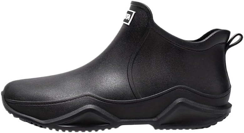 

Мужские непромокаемые резиновые сапоги Hhhchpm с противоскользящей подошвой, износостойкие ботинки для дождя до щиколотки для работы на улице и рыбалки, черный