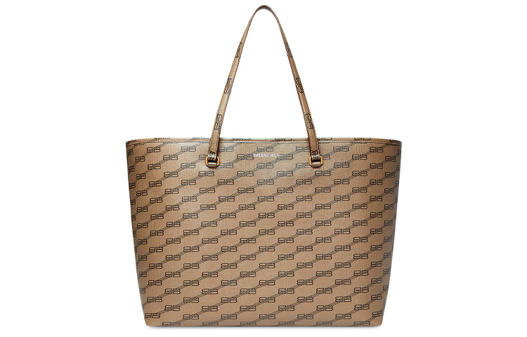 

Покрытый тканью с бараньей кожей большой мужской шоппер Balenciaga бежевый