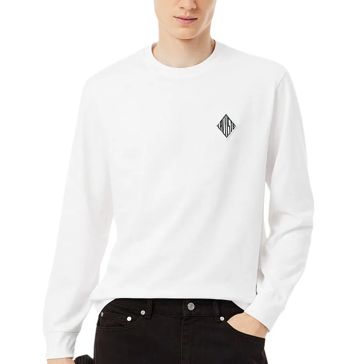 Футболка мужская Lacoste с круглым вырезом, хлопок, белый — фото 4