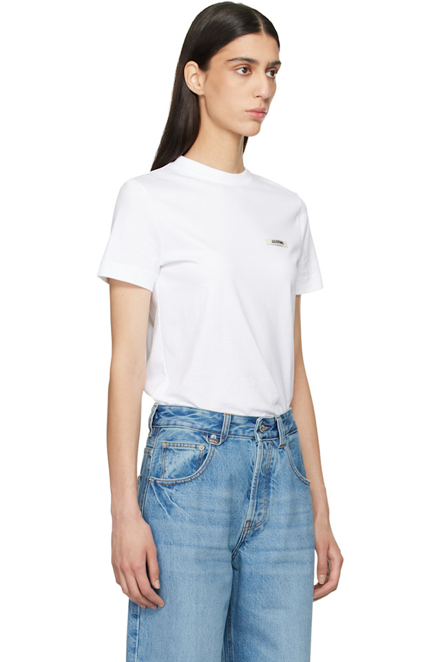 Футболка с коротким рукавом из грубой ткани Jacquemus, белый — фото 2