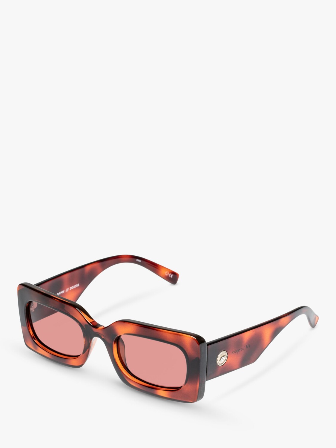

Le Specs L5000174 Женские солнцезащитные очки Oh Damn прямоугольной формы, черепаховый/розовый