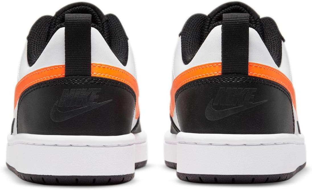 Кроссовки Nike Boys' Court Borough Low 2 (PSV) для мальчиков, белый/оранжевый/черный/серый — фото 3