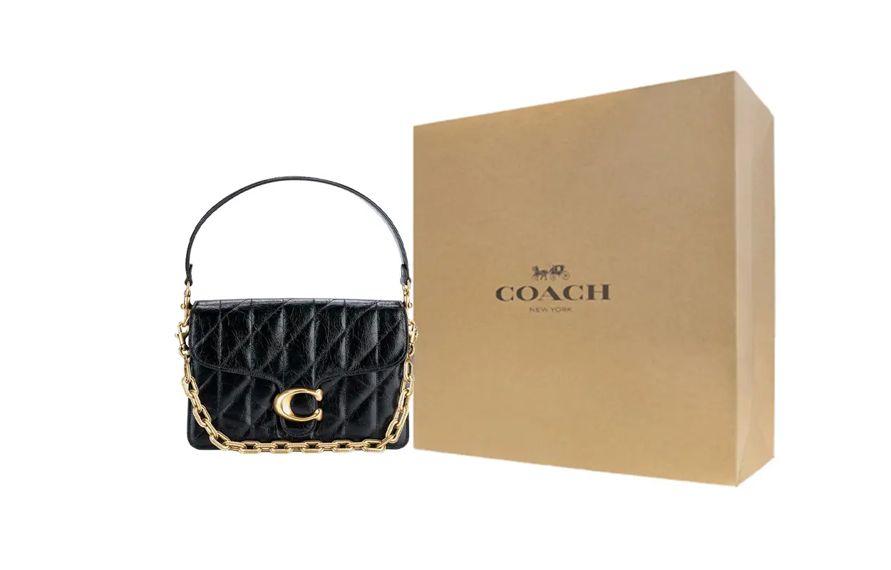 

COACH Кожаная сумка через плечо среднего размера для женщин черная