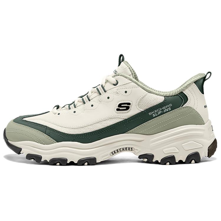 

Skechers Амортизирующие, дышащие, увеличивающие рост низкие массивные кроссовки Slip Ins, мужские, белые, зеленые