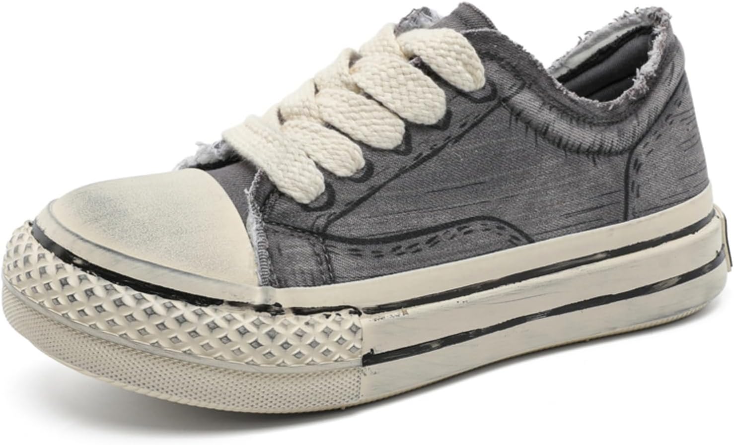 

Мужские винтажные потертые тканевые кроссовки, модная повседневная обувь- идеально для прогулок по городу, отдыха и ежедневной носки Kpdwfms, серый