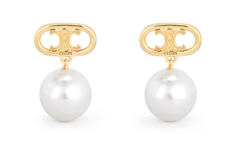 

CELINE Серьги Les Perles из латуни с золотым покрытием и стеклянным жемчугом