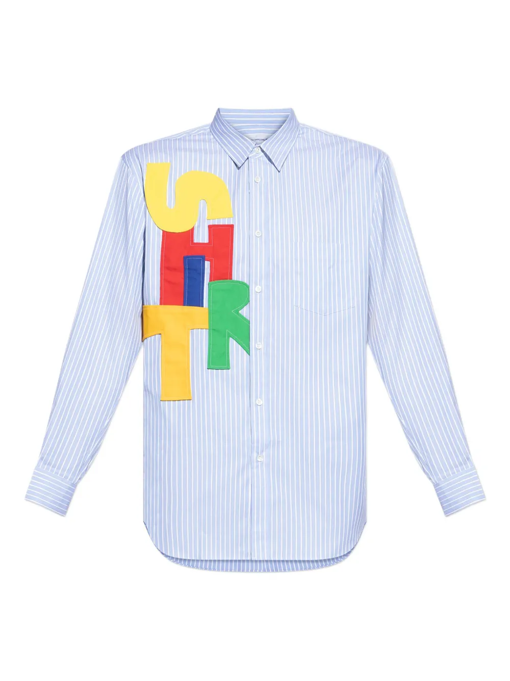 

Рубашка с полосатой аппликацией Comme Des Garçons Shirt, синий