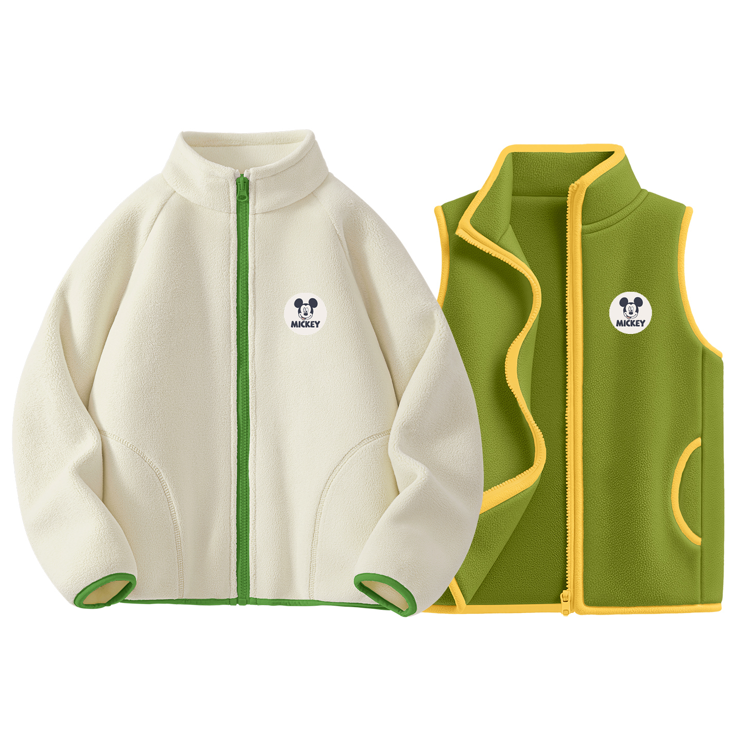 Детский спортивный комплект Casual Sportswear 2 Piece Set Disney, [Thickened Thermal]Dichi Round Hook-and-Loop K светло- белый/Dichi Round Hook-and-Loop K желтый — фото 4