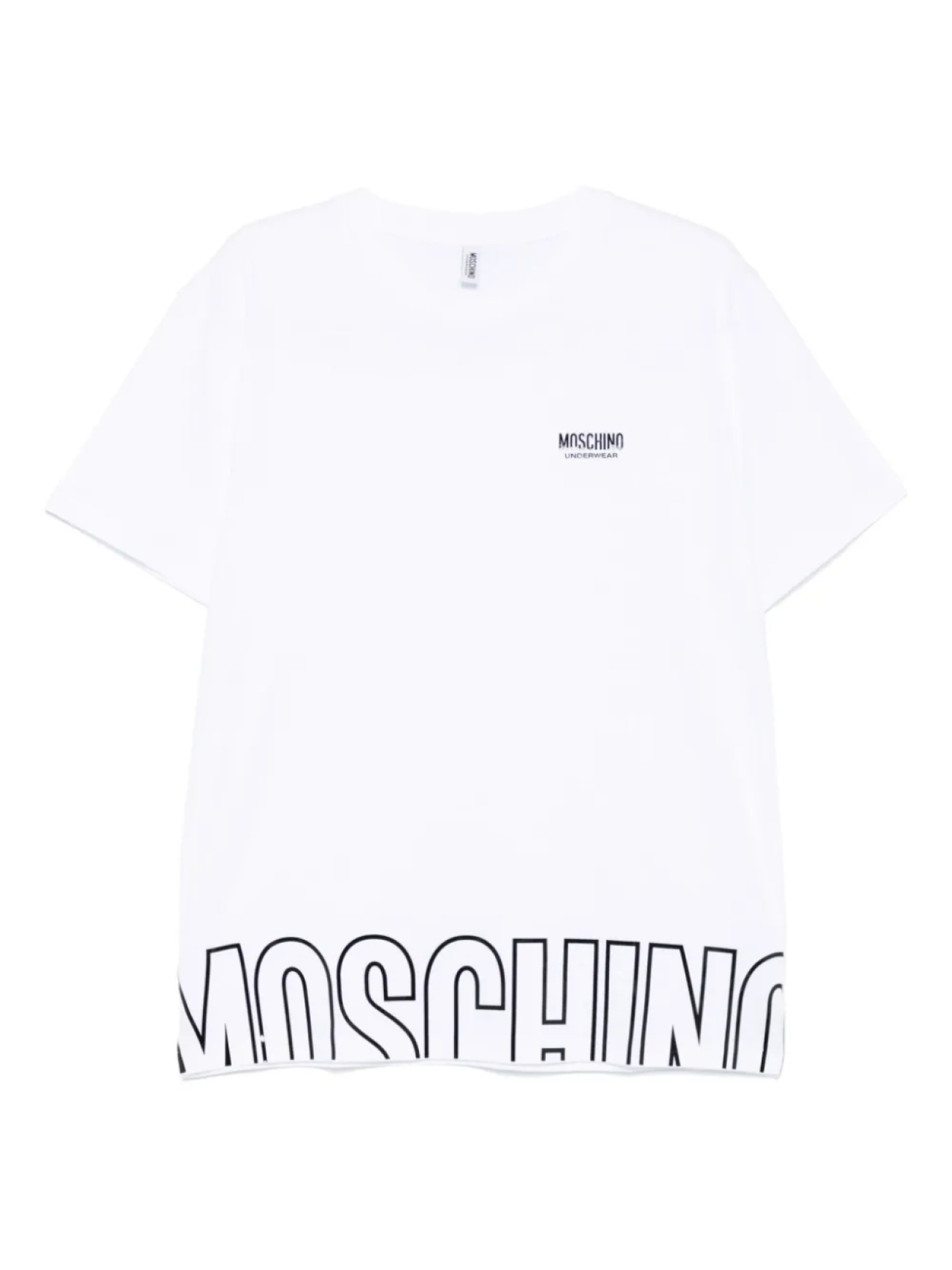 

Футболка с рельефным логотипом Moschino, белый