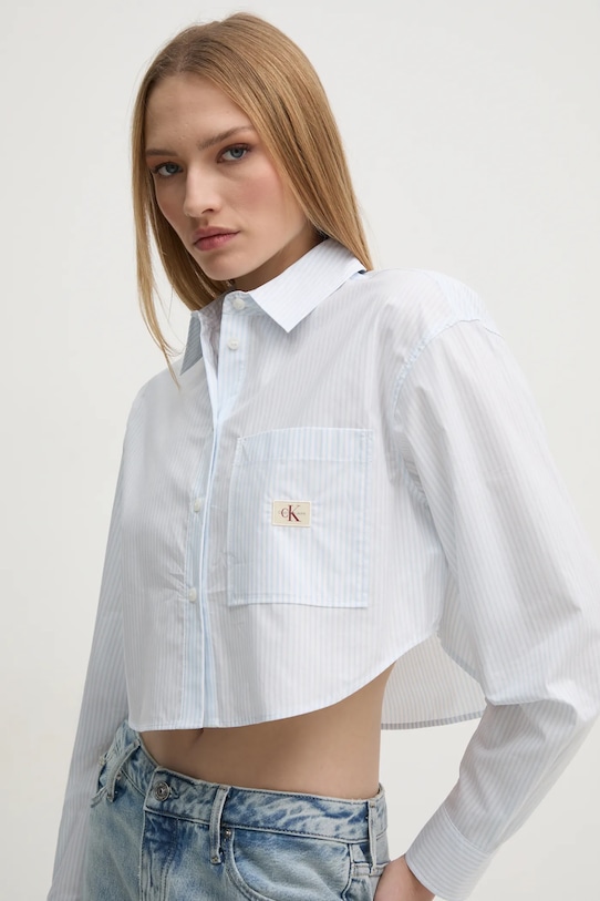 

Хлопковая рубашка Calvin Klein Jeans, синий