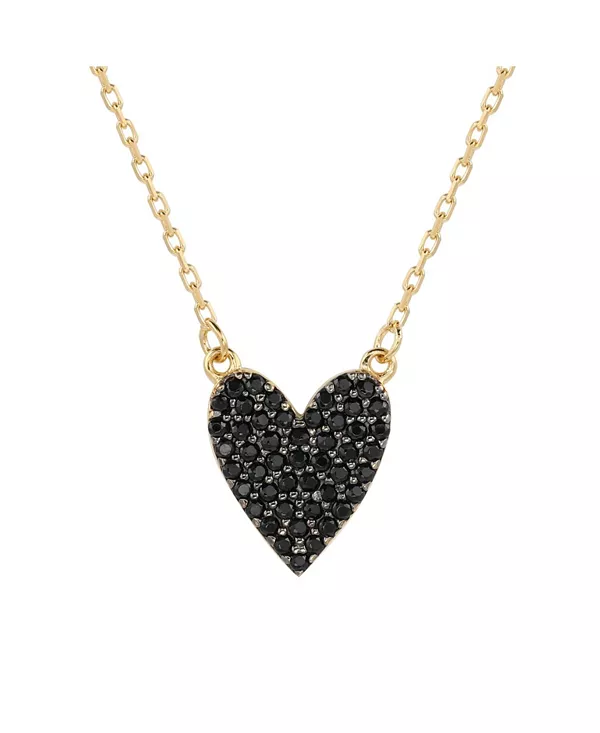 

Ожерелье Suzy Levian из стерлингового серебра с кубическими циркониями и цельным сердцем Suzy Levian New York, black