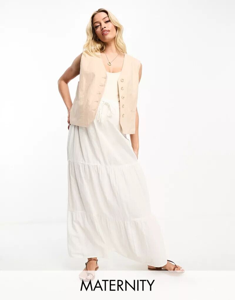 

Белая юбка макси с кулиской Vero Moda Maternity