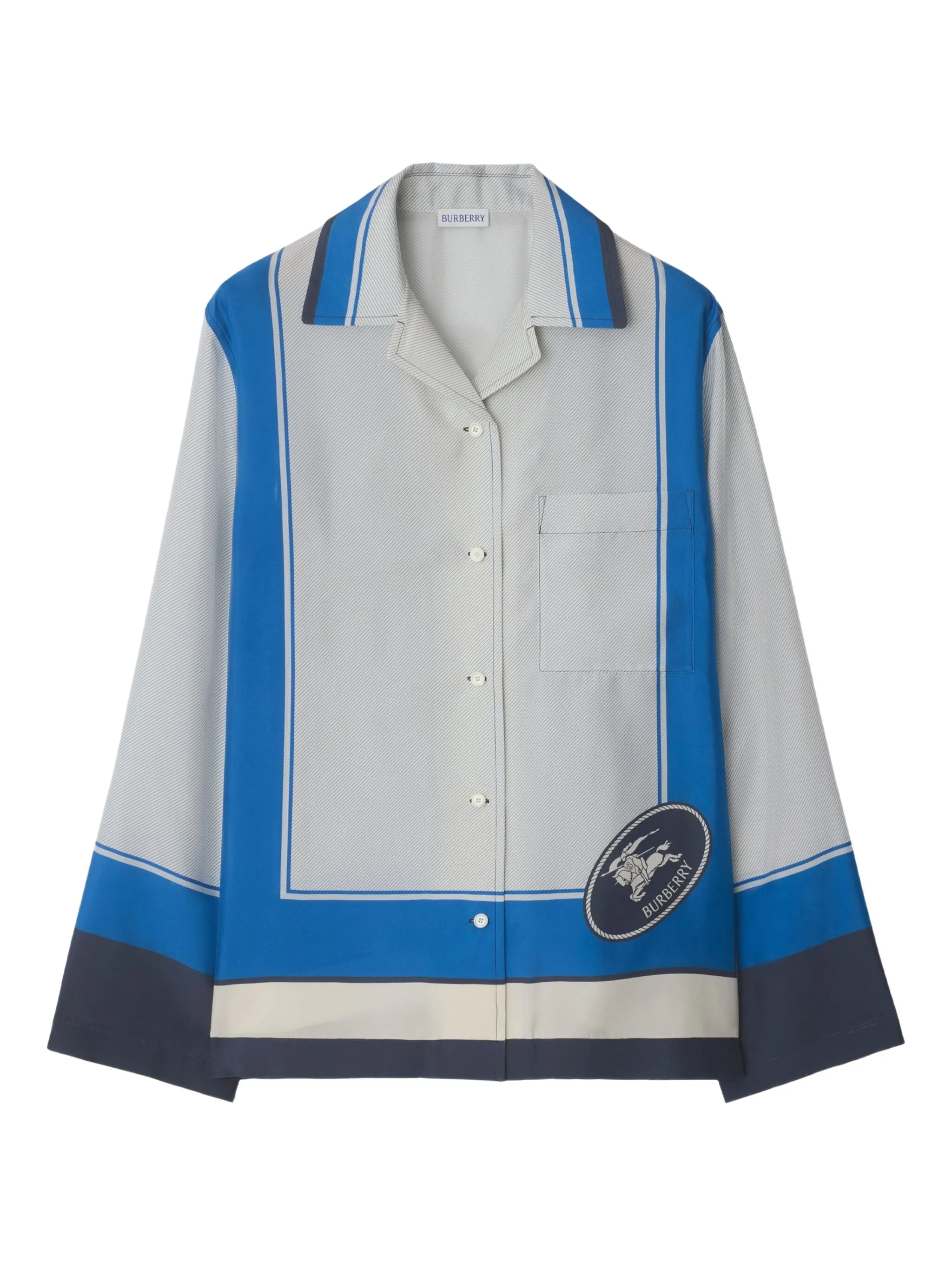 

Шелковая рубашка EDK Burberry, серый