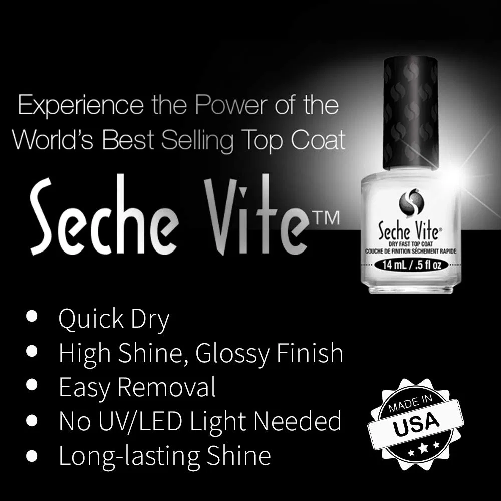 Набор Seche Vite Dry Fast Top Coat и Clear Crystal Base Coat Seche — фото 4