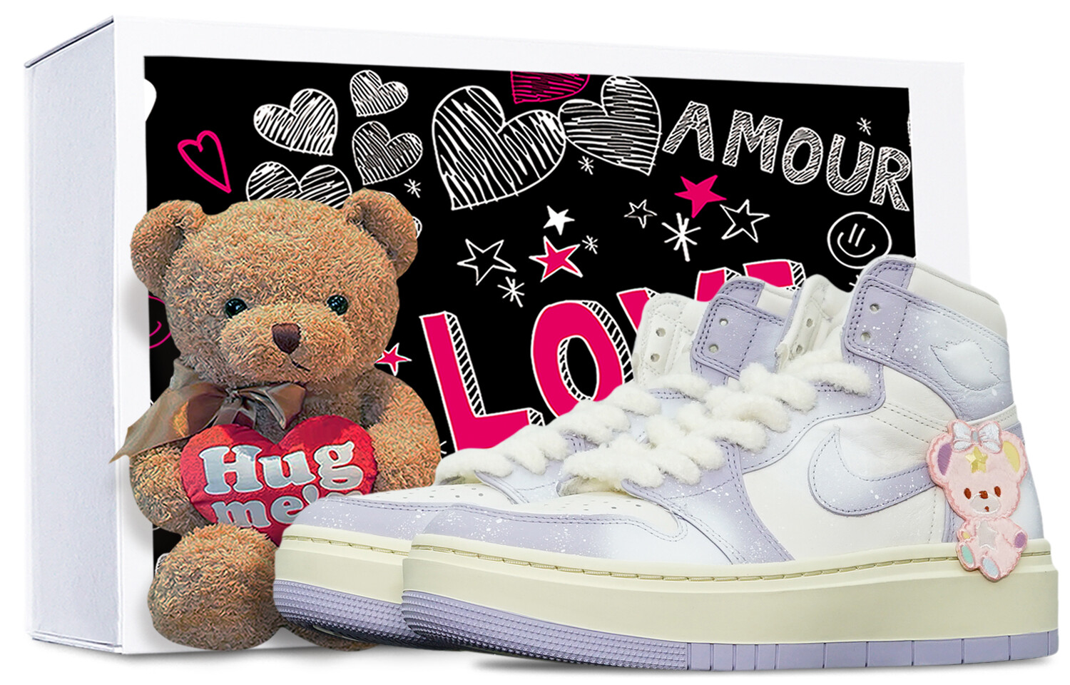 

Кроссовки Air JORDAN 1 Vintage Basketball Shoes Women's High-Top White Purple
