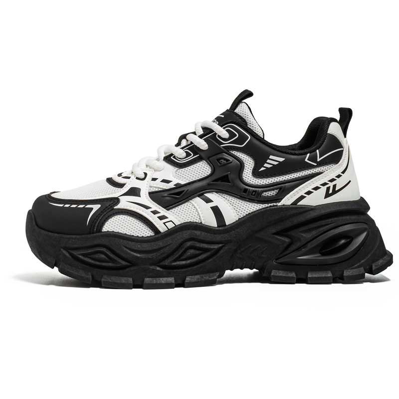 

Мужские кроссовки Chunky Low top с противоскользящей и износостойкой подошвой, поддержкой, балансом и увеличением роста WARRIOR, белый черный