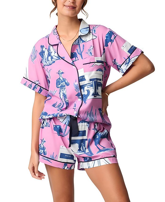 

Пижамный комплект Marfa Toile с шортами Katie Kime, розовый