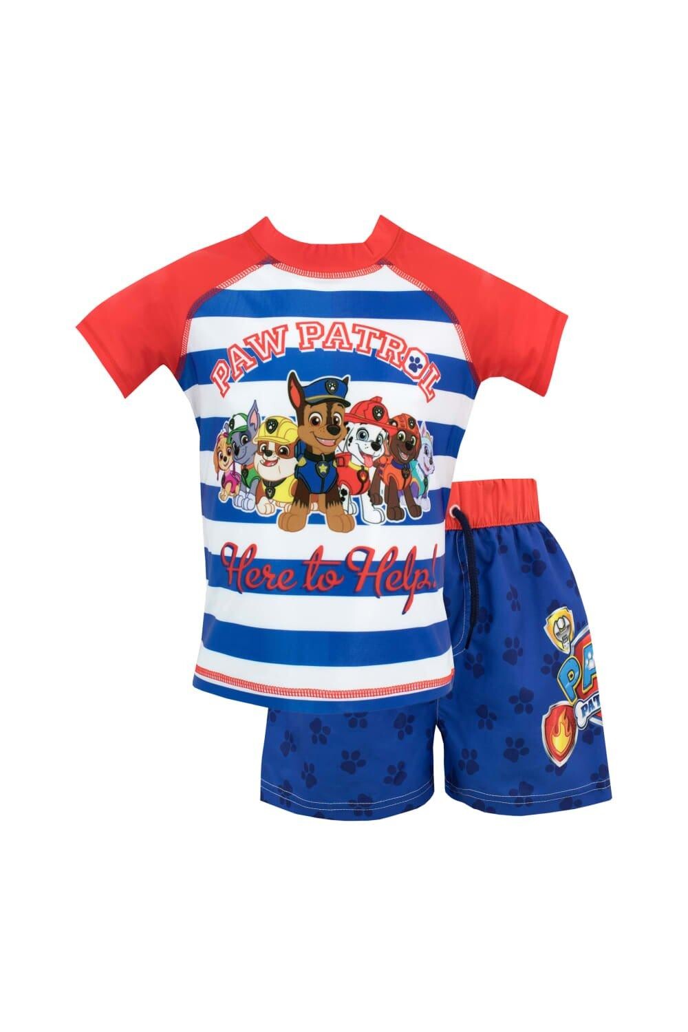 

Здесь, чтобы помочь, комплект для плавания из двух частей Paw Patrol, синий