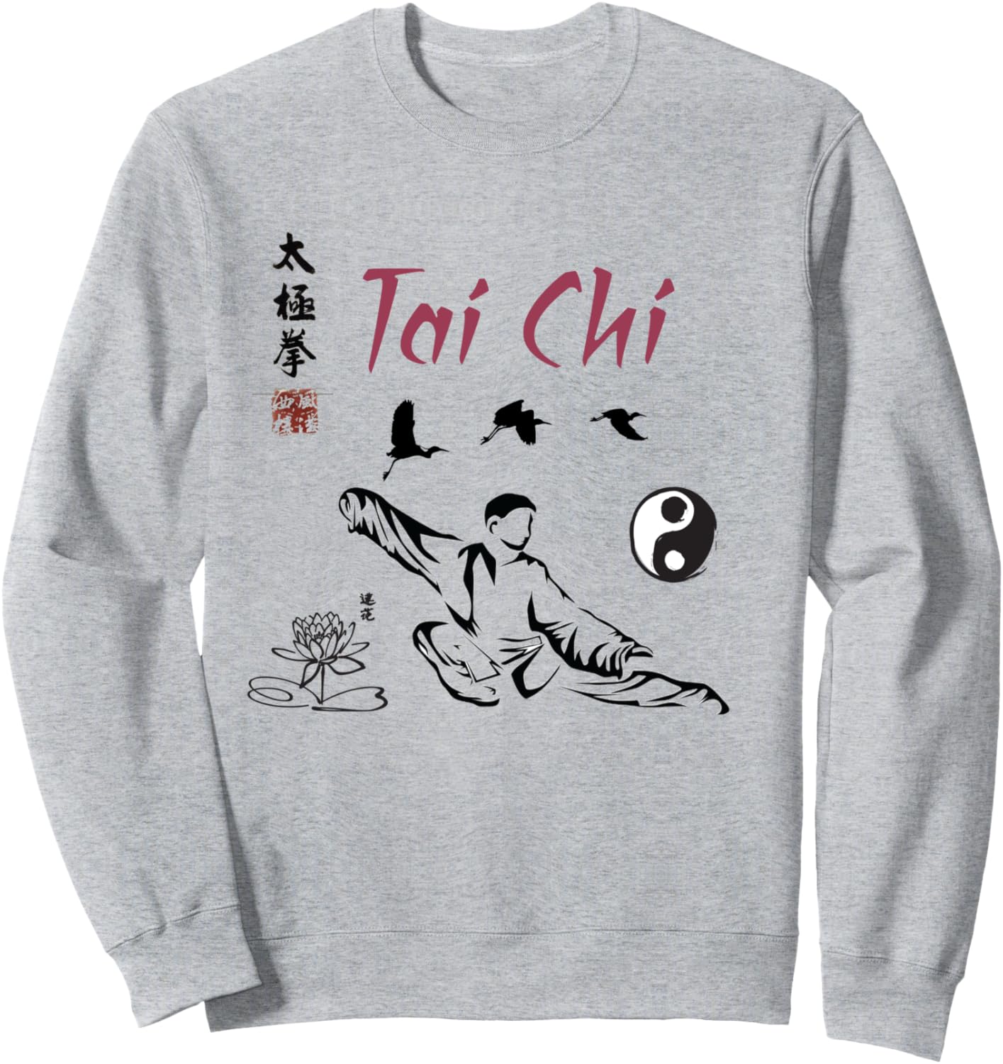 

Толстовка с каллиграфической надписью «Сад тайцзи» для любителей цигун Tai Chi Uniforms / Tai Chi Outfits / Tai Chi Fan, серый