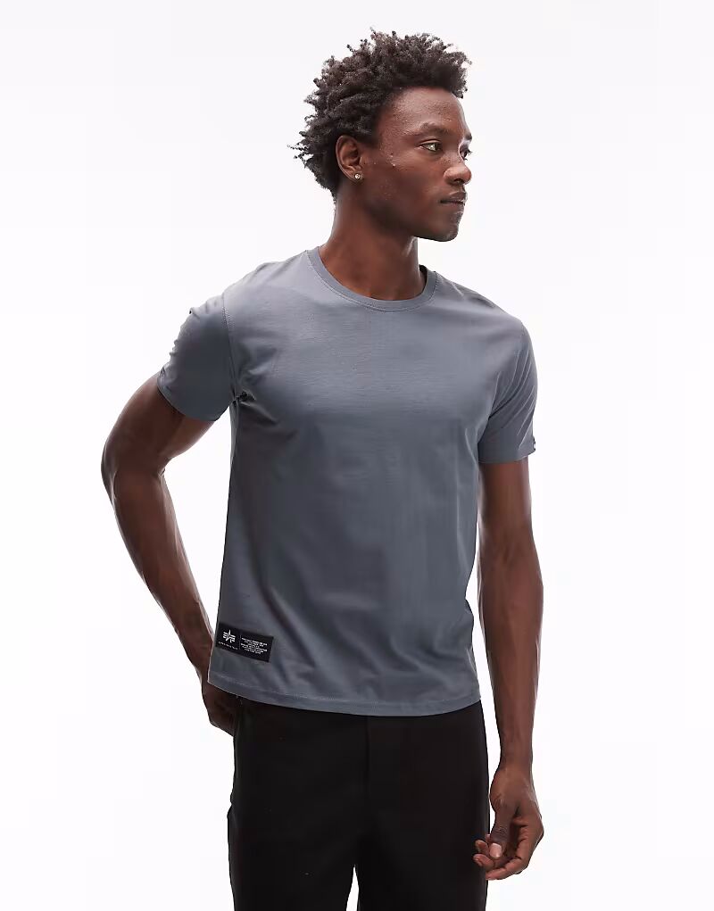 

Футболка с логотипом пыльно-синего цвета Alpha Industries, Синий, Футболка с логотипом пыльно-синего цвета Alpha Industries