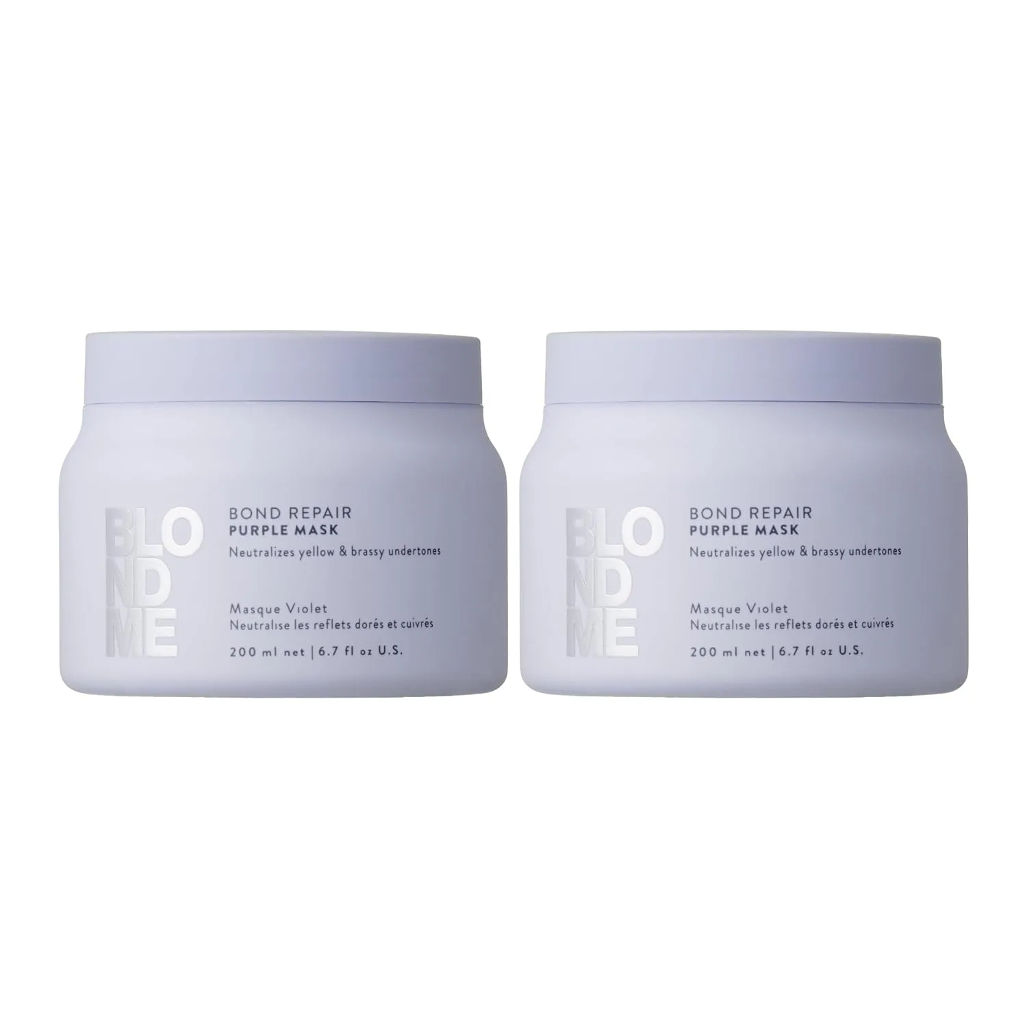 BlondMe Bond Repair Purple Mask для блонда, нейтрализует желтизну и медные оттенки, увлажняет, 6,7 fl oz (2 шт), yellow