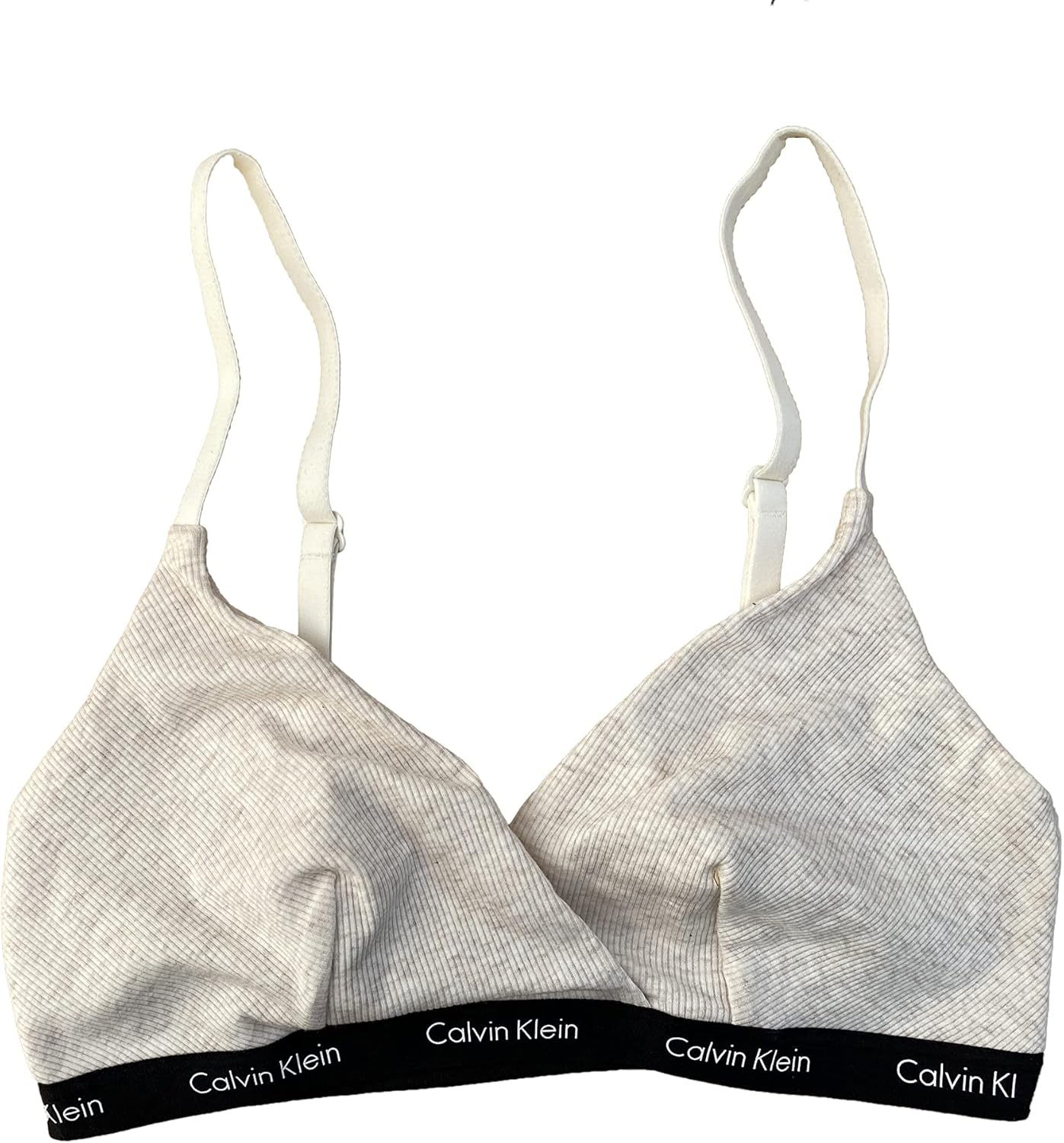 

Женский хлопковый бюстгальтер-бралетт Calvin Klein Modern с треугольными чашечками, H_Beige(Qp2294-280)/Black