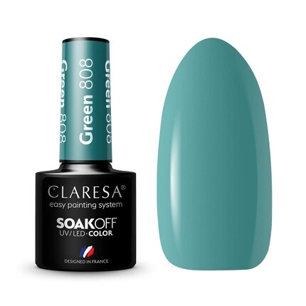 

Коллекция лаков для ногтей UV LED Hybrid Manicure Soak Off Green Color No. 808 5 мл Claresa