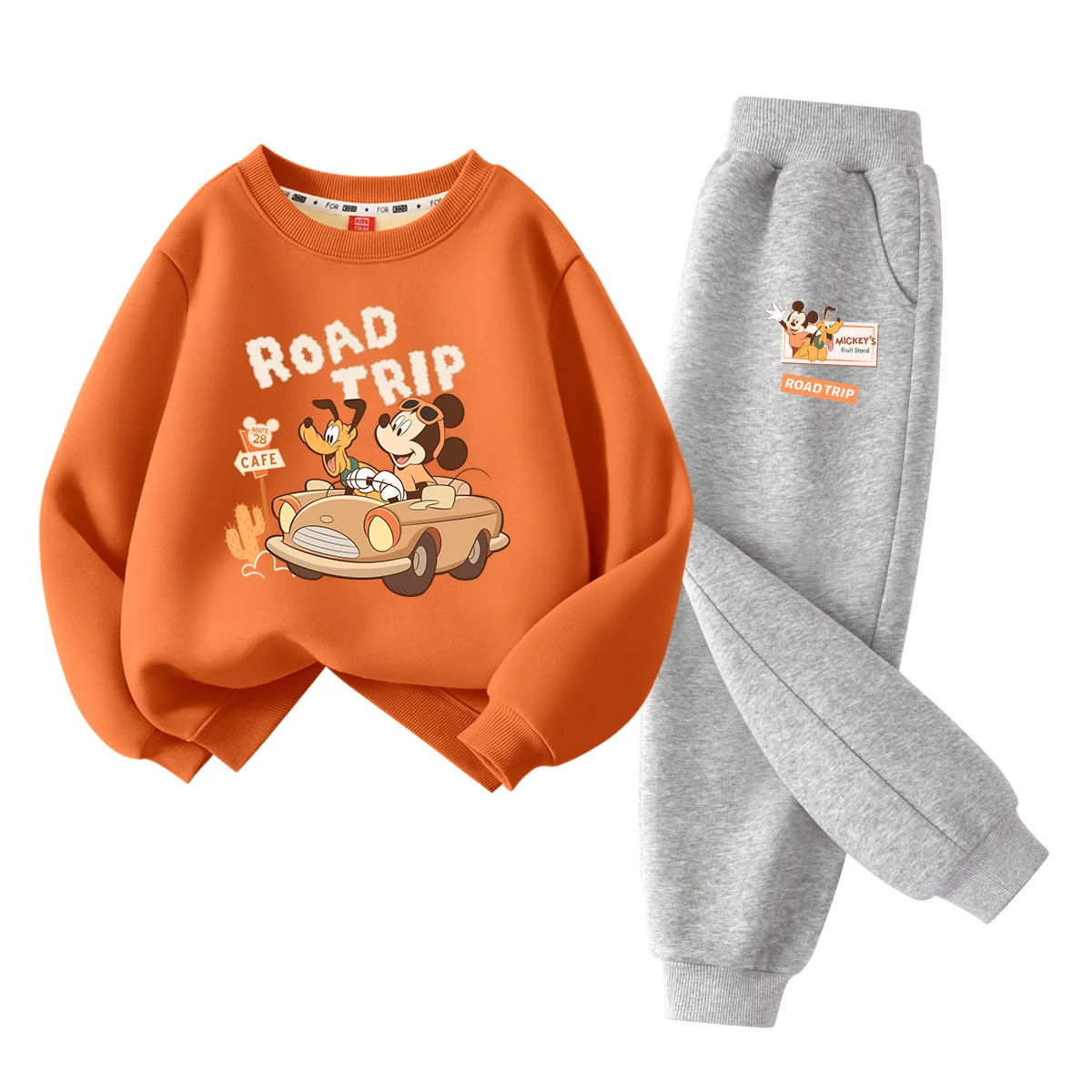 Детская повседневная спортивная толстовка Disney, [Thickened and Fleece-Lined]Happy Joy Orange+Happy Standard K Gray