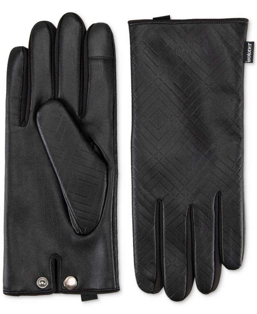 

Перчатки из искусственной кожи Gem SmarTouch Isotoner Signature, Black