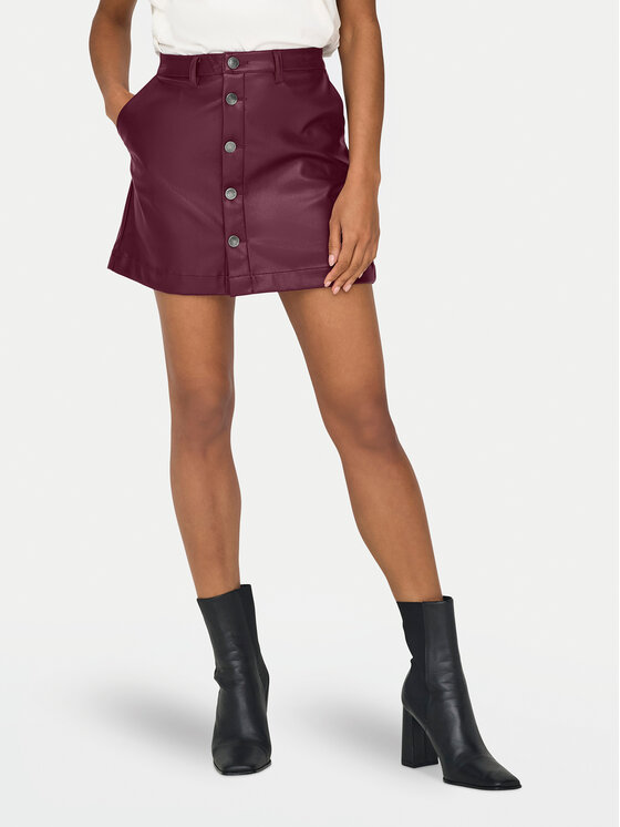 

Юбка из искусственной кожи slim fit Amazing 15331876 Only, красный