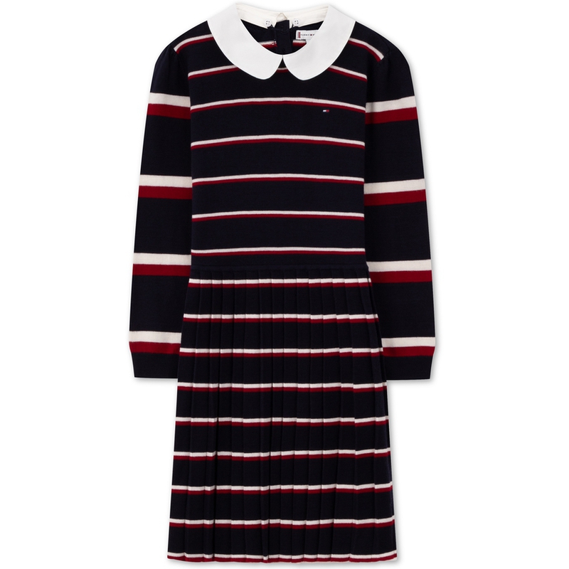 Платье navy blue red white stripes kids' Tommy Hilfiger, темно-синий/красный/белый — фото 3