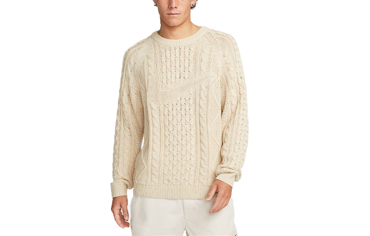 Свитер Nike Solid Color Round Neck Knit Long Sleeves Wool Sweater Men's Yellow — фото 3
