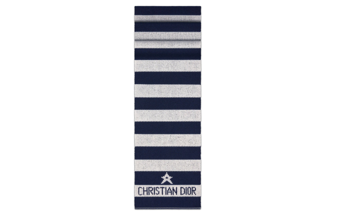 

DIOR Вязаный шарф женский морской синий/светло-серый, Marine Blue/Light Gray