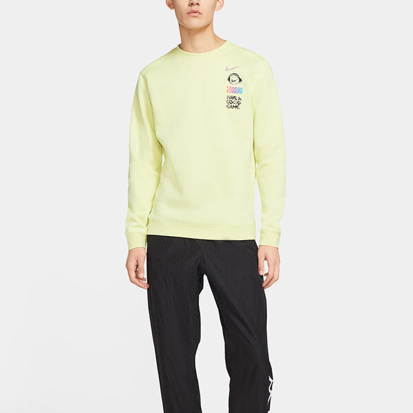 Толстовка Nike Sportswear Club Fleece Round Collar Male Orange Green, зеленый — фото 4