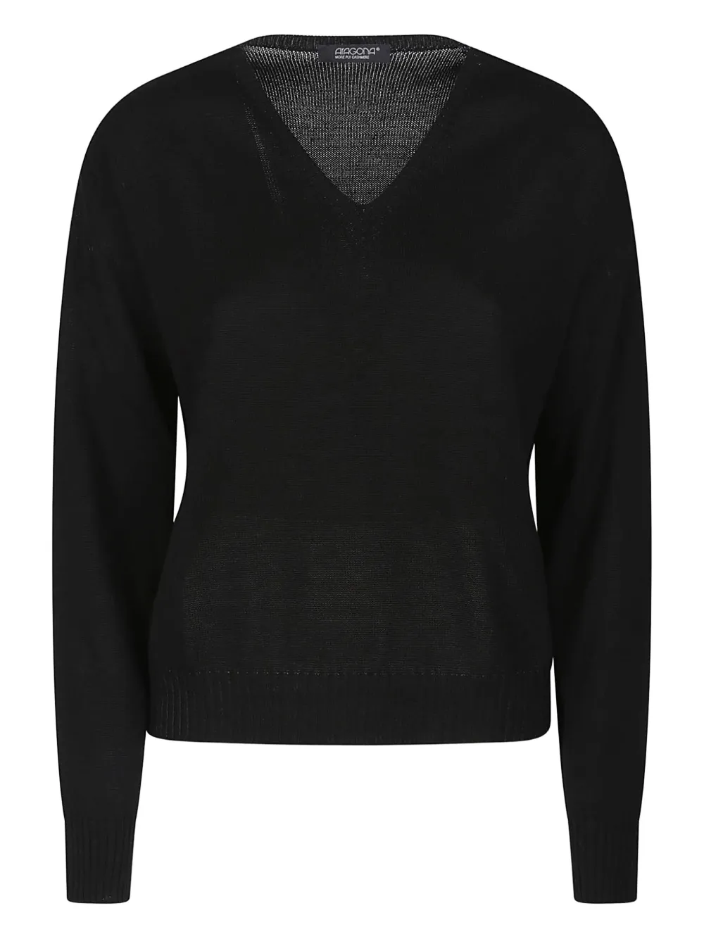 

Хлопковый свитер с V-образным вырезом Aragona, черный