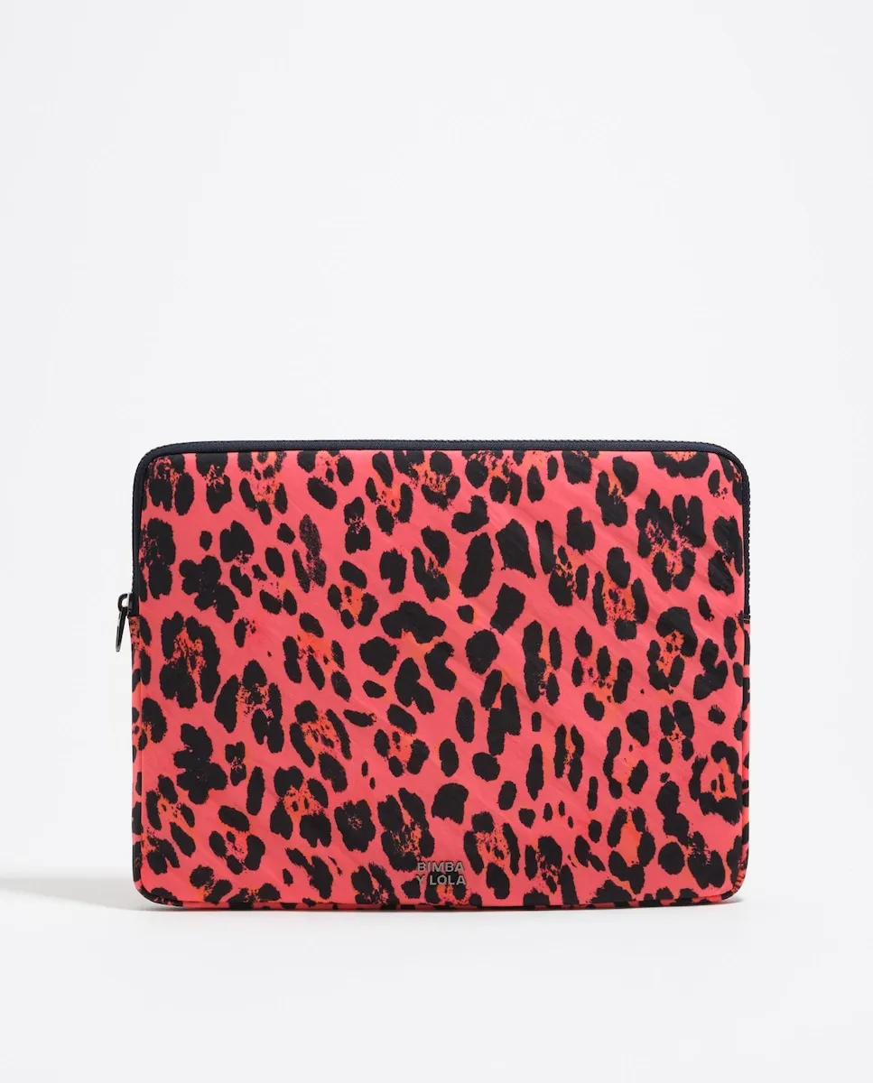 

Женский нейлоновый чехол для ноутбука с леопардовым принтом Bimba y Lola, розовый