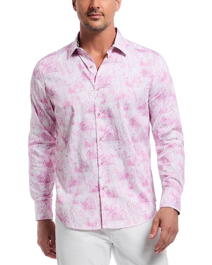 

Liberty NYC Рубашка с длинным рукавом из ткани в клетку Robert Graham, розовый