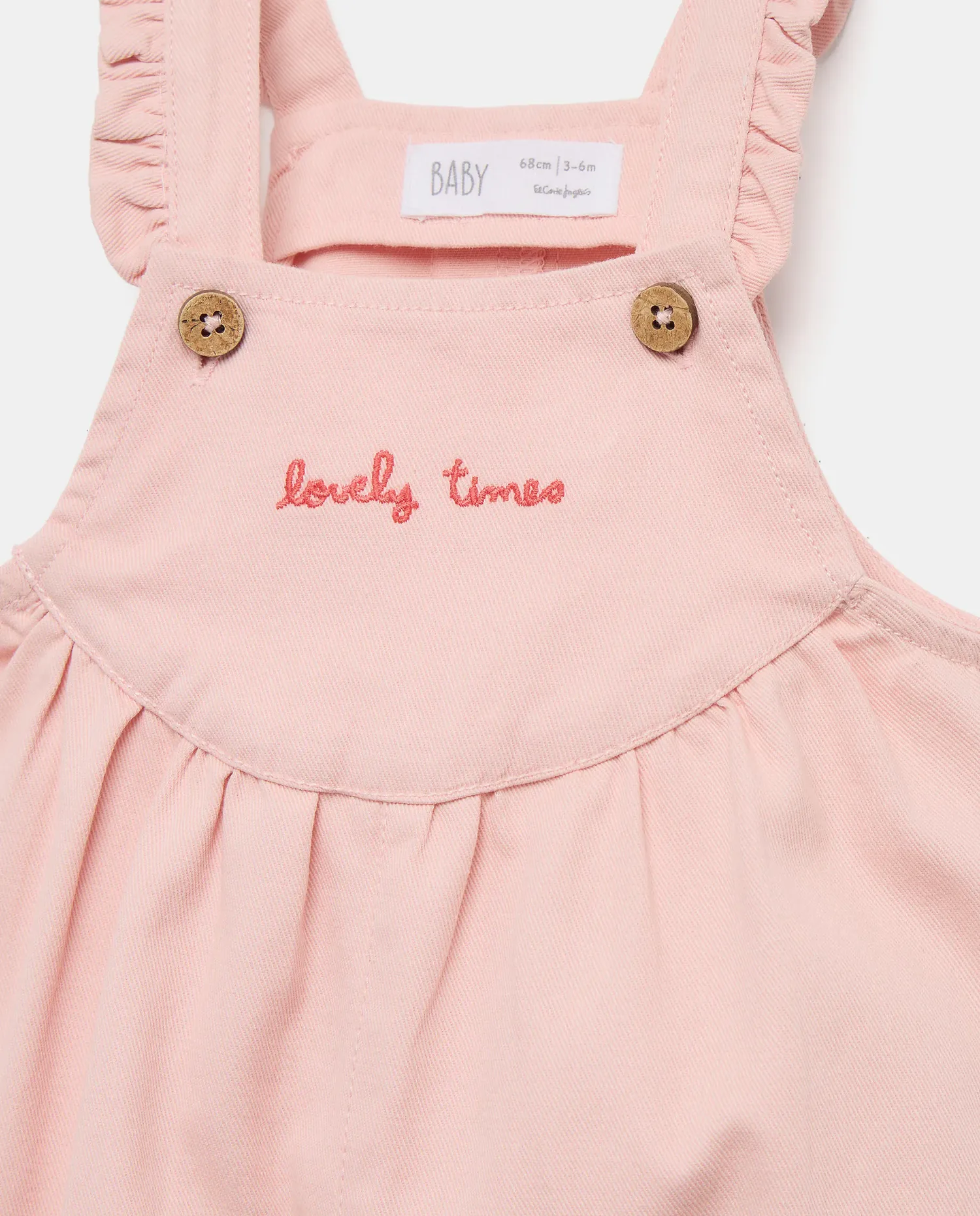 Комбинезон из саржевой ткани для девочки-ребенка Baby El Corte Inglés, розовый — фото 3