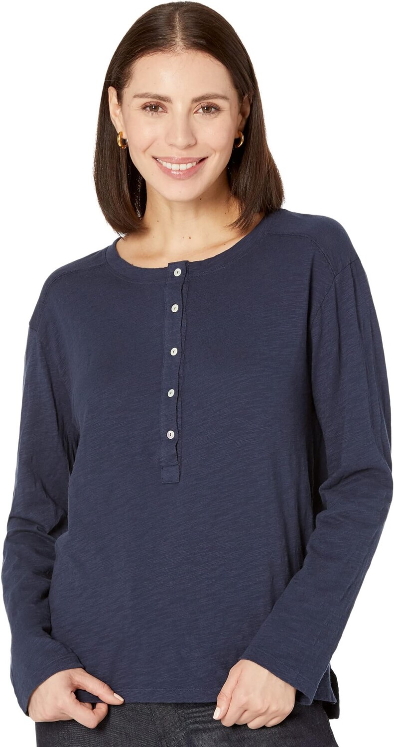 

Футболка Dylan by True Grit Cotton Slub Milly Henley, цвет New Navy