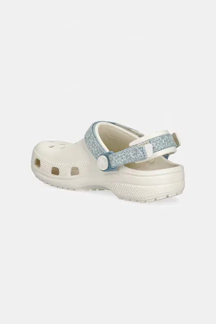 Тапочки Classic с цветочным рисунком регулируемый ремешок Crocs, бежевый — фото 3