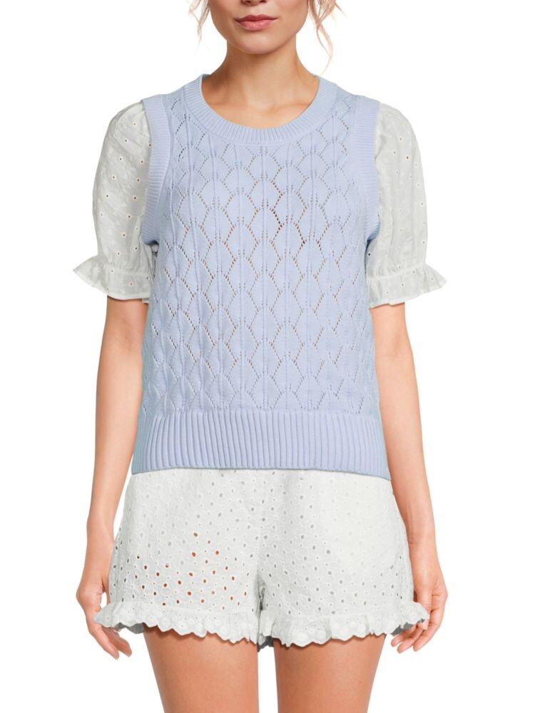 

Свитер-двойка вязки Pointelle Design 365, цвет Sky Blue