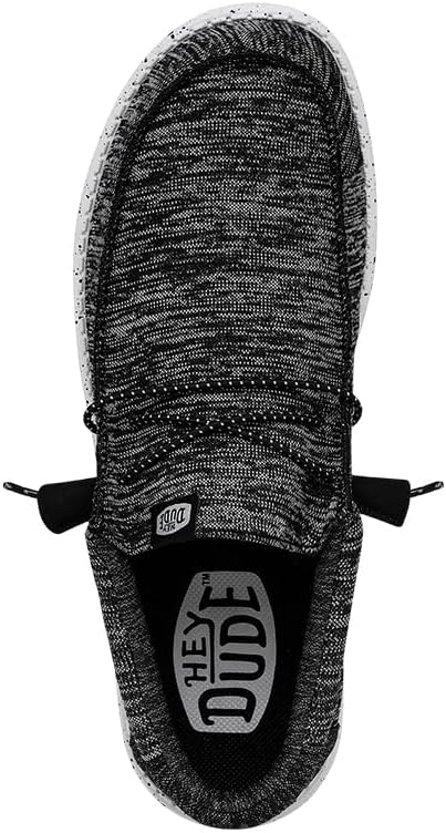 Мужские слипоны Hey Dude Wally Sport Knit Heydude, белый/черный — фото 2