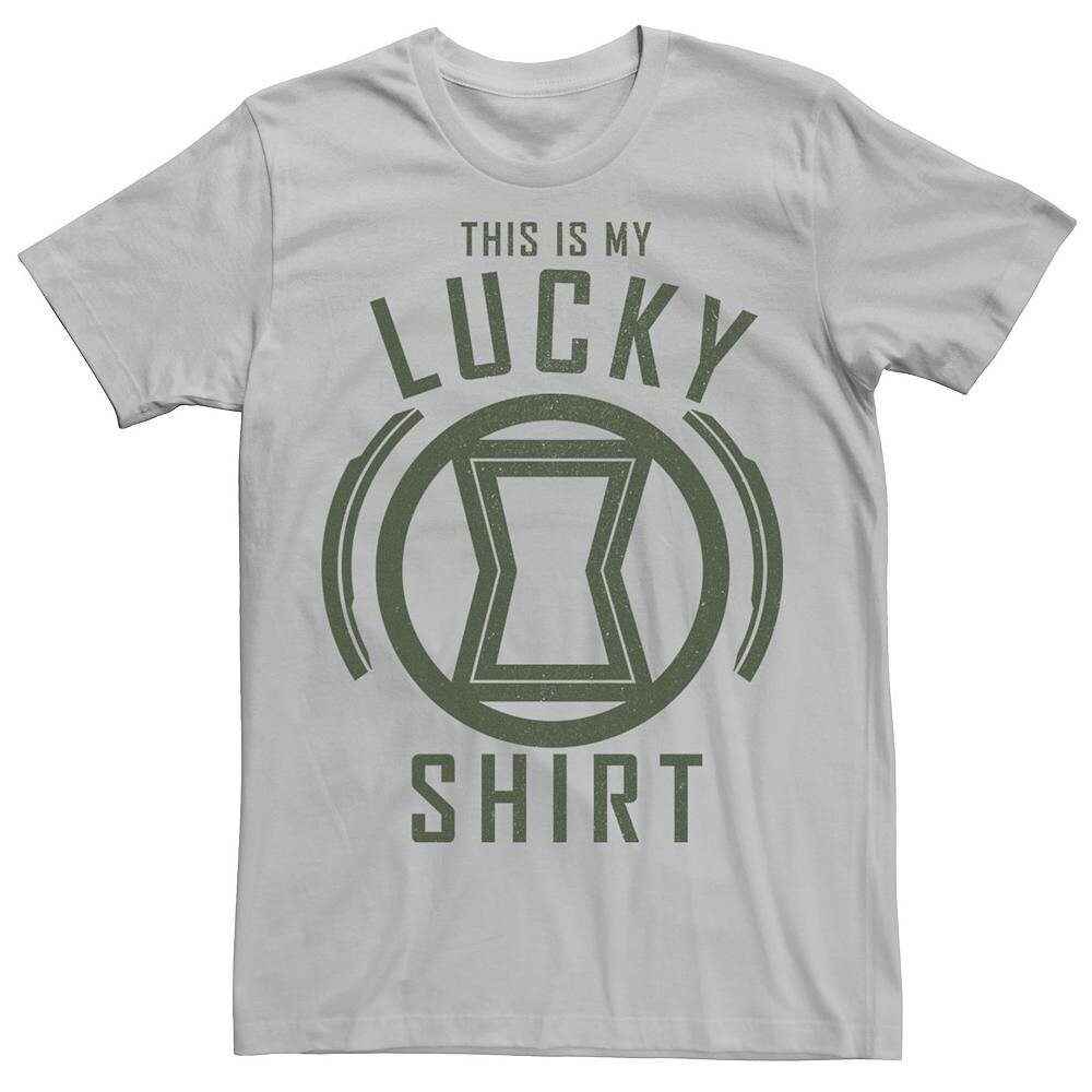 

Мужская футболка Marvel Black Widow This Is My Lucky Shirt с надписью Licensed Character, цвет Silver