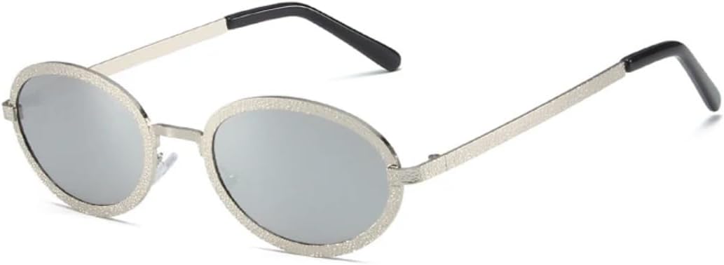 

Солнцезащитные очки с защитой UV400 | Овальная металлическая оправа, цветные линзы | Для женщин и мужчин, для занятий спортом на открытом воздухе и вождения DSVIGF, Silver Silver Mirror
