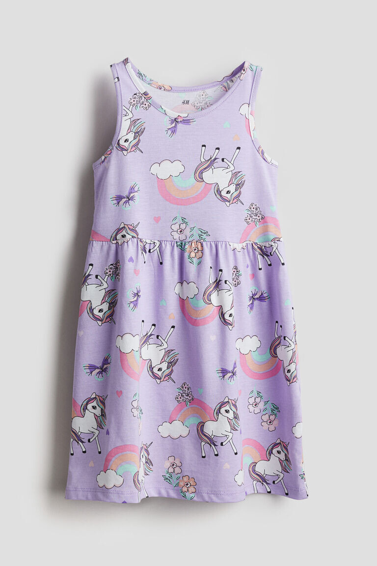 

Хлопковое платье с рисунком H&M, фиолетовый