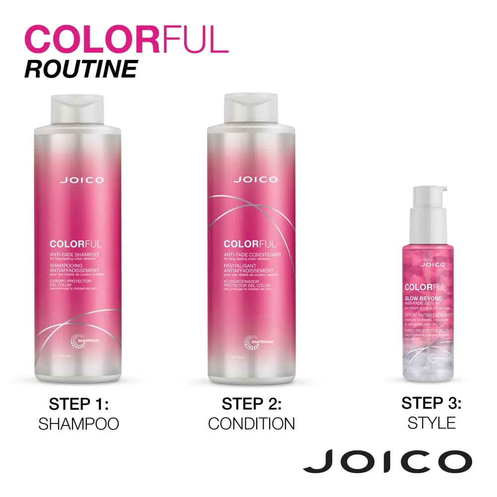 Шампунь Joico Colorful Anti-Fade | Для окрашенных волос | Сохраняет цвет и яркость волос надолго | Придает блеск и уменьшает ломкость | Без сульфатов | С маслом камелии и экстрактом граната — фото 4